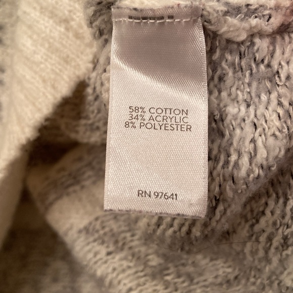 #32 J Jill Sweater Fair Isle White Gray Oversized Round Neck WM SZ M Warm Cozy - Picture 12 of 13